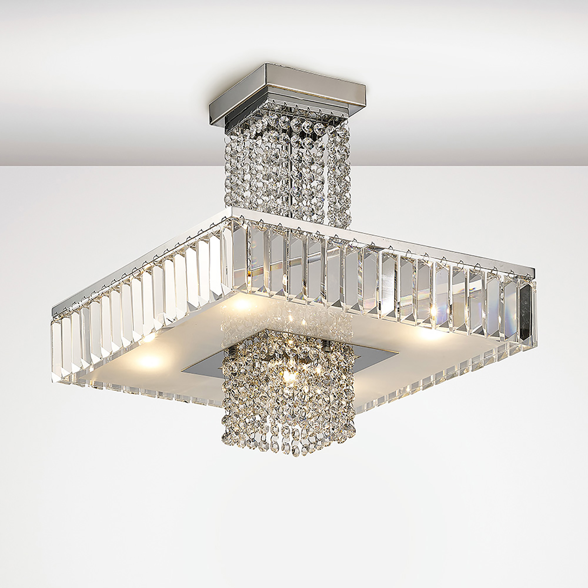 IL31550  Ophelia Crystal Square Semi Flush 5 Light